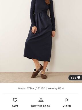 Navy Long-Sleeve Midi Dress - Elegant Everyday Midi